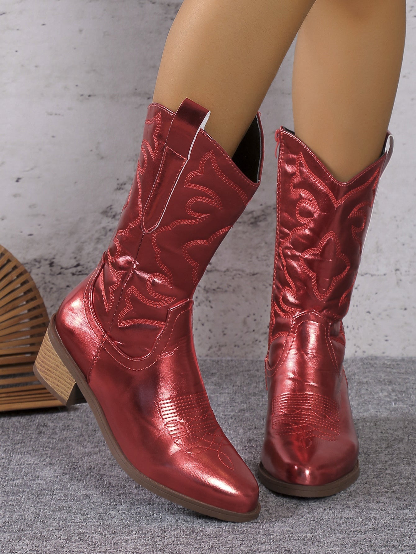 Audrey – Chunky Pointed Heel Western Boots for Women