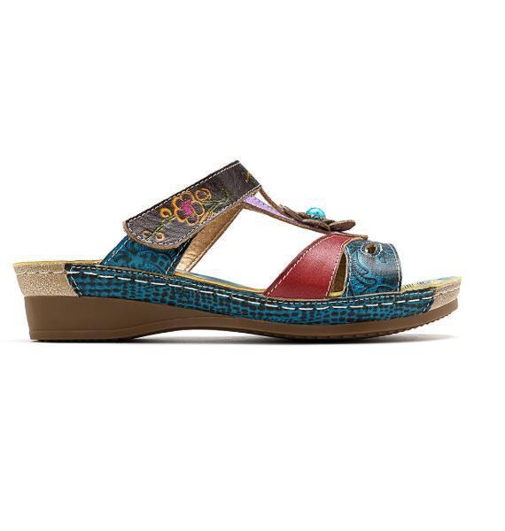 Hayley – Hakken Slippers with Ethnic Flowers for Women