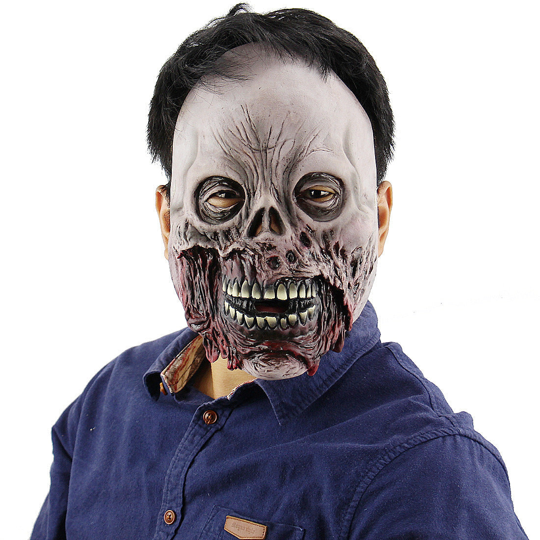 Halloween Mask for Adults – Creepy Demon with Vampire Teeth – Perfect for Halloween Party, Costume Party and Trick-or-Treat