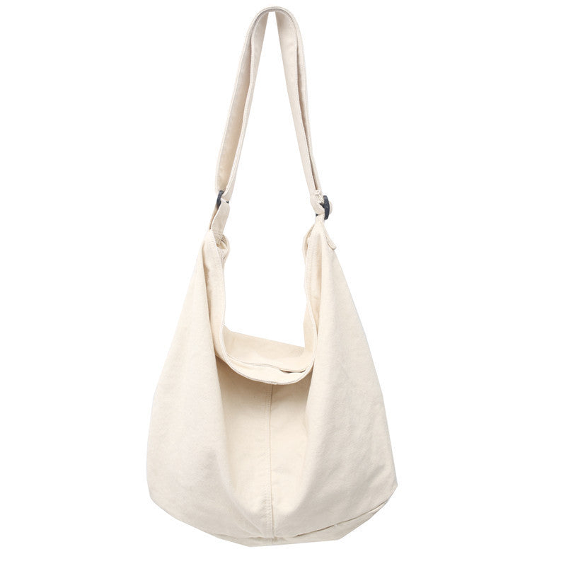 Casual Ladies Oversized Canvas Shoulder Bag with Adjustable Strap