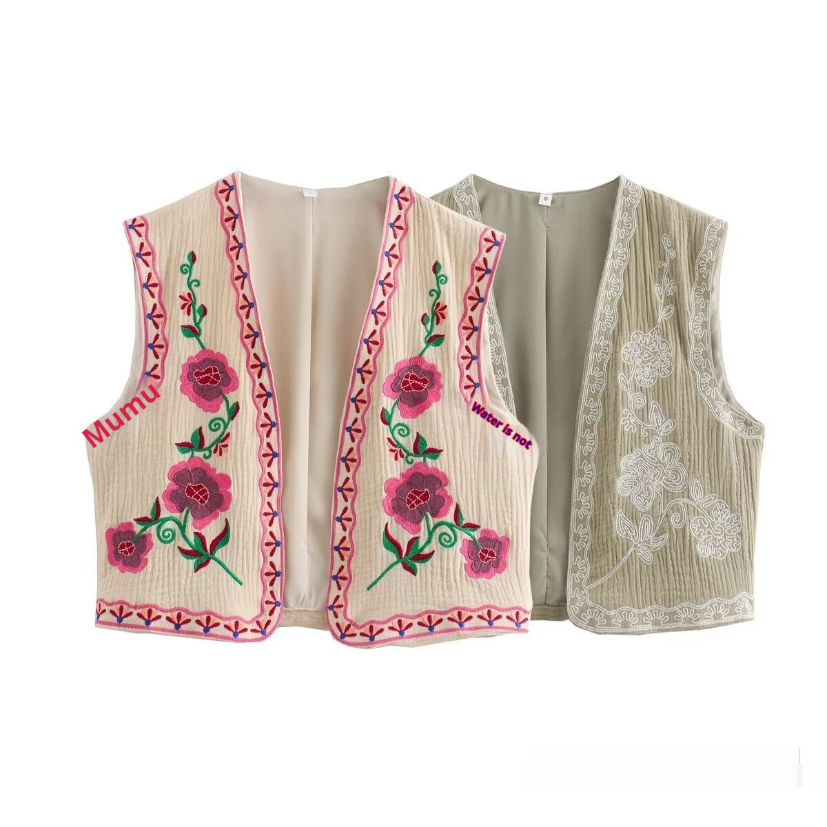 Phoebe – Fashionable Female Vest with Two-tone Embroidery