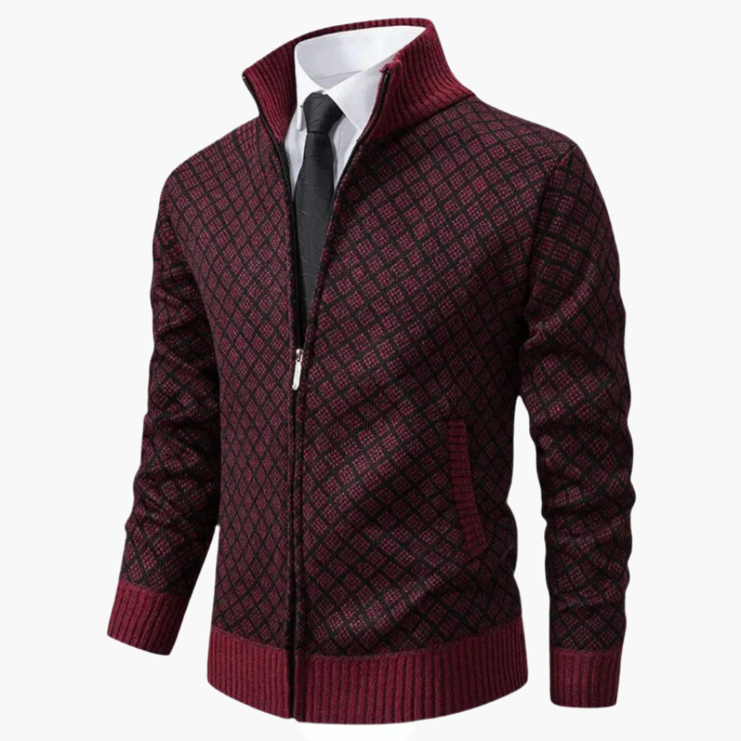 Men's Knitted Jackets Business Casual Geometric Design