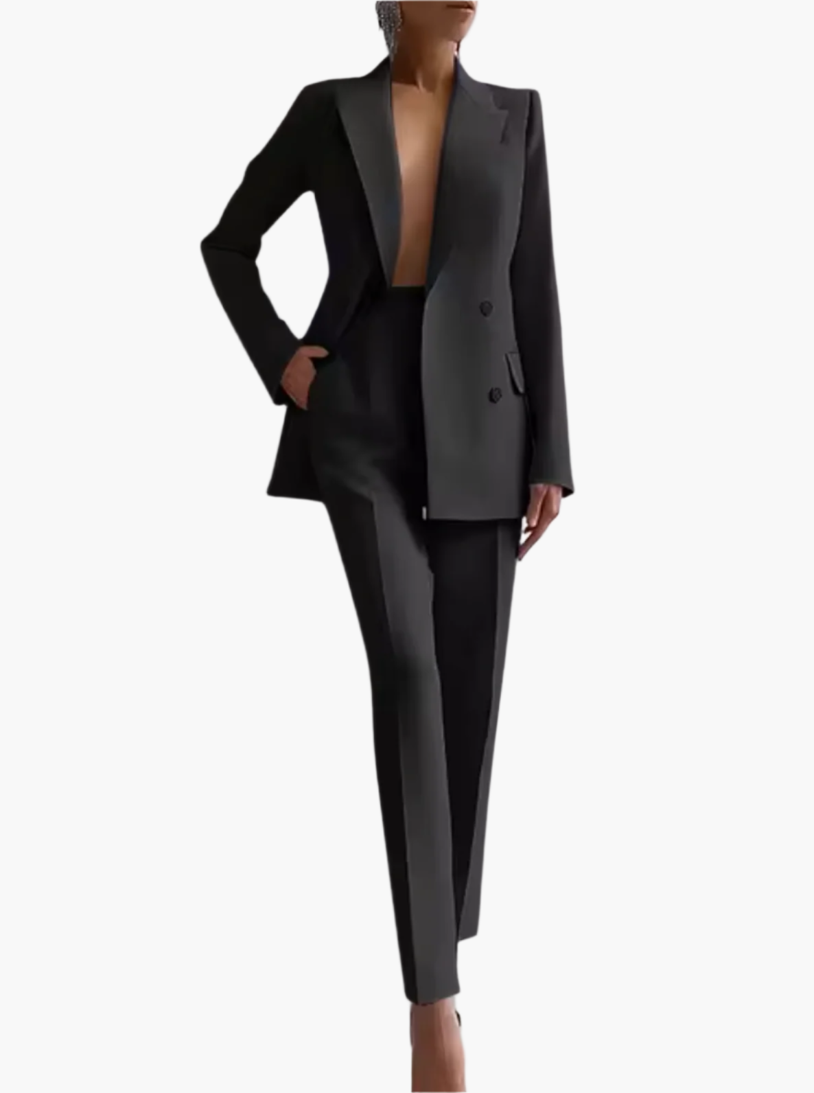 Women's Blazer Pantsuit – Elegant Business Suit for Office and Festive Occasions