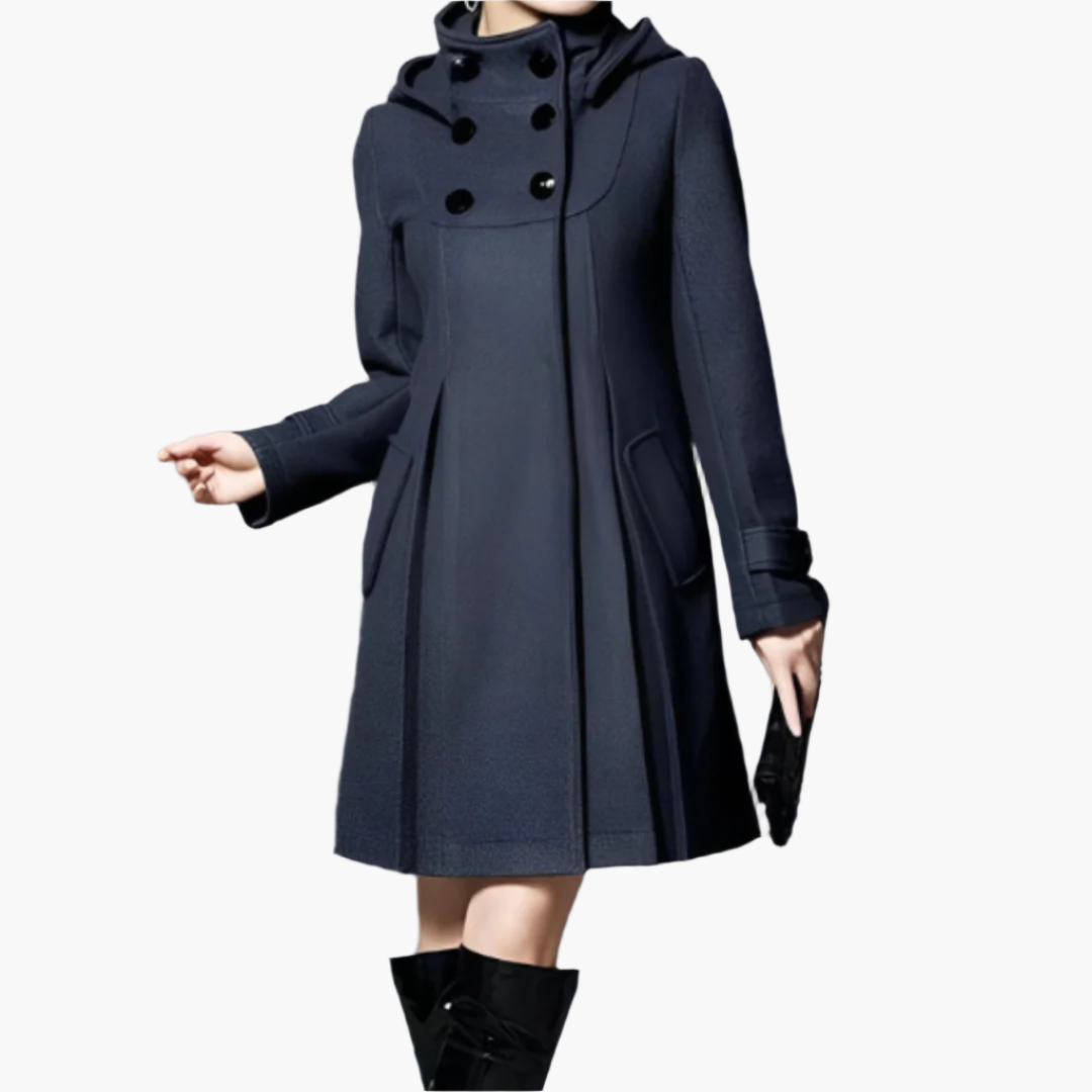 Ladies Elegant Winter Coat With Hood – Fashionable Jacket For Cold Days