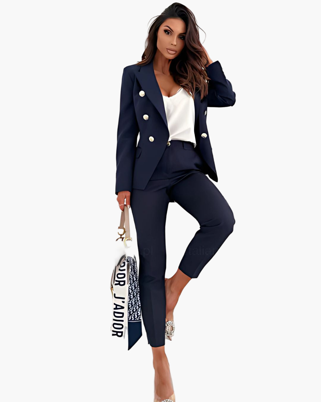 Women's Double-Breasted Blazer Suit with Tailored Fit – Business & Elegant