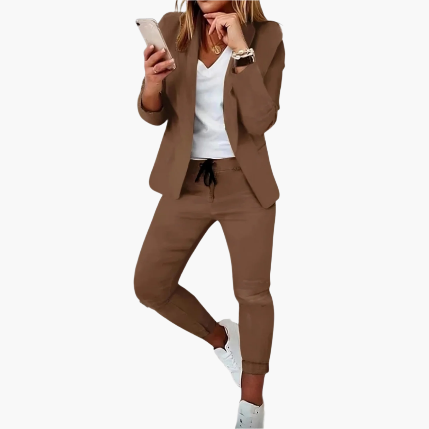 Women's Two-Piece Suit in Sporty-Chic Style
