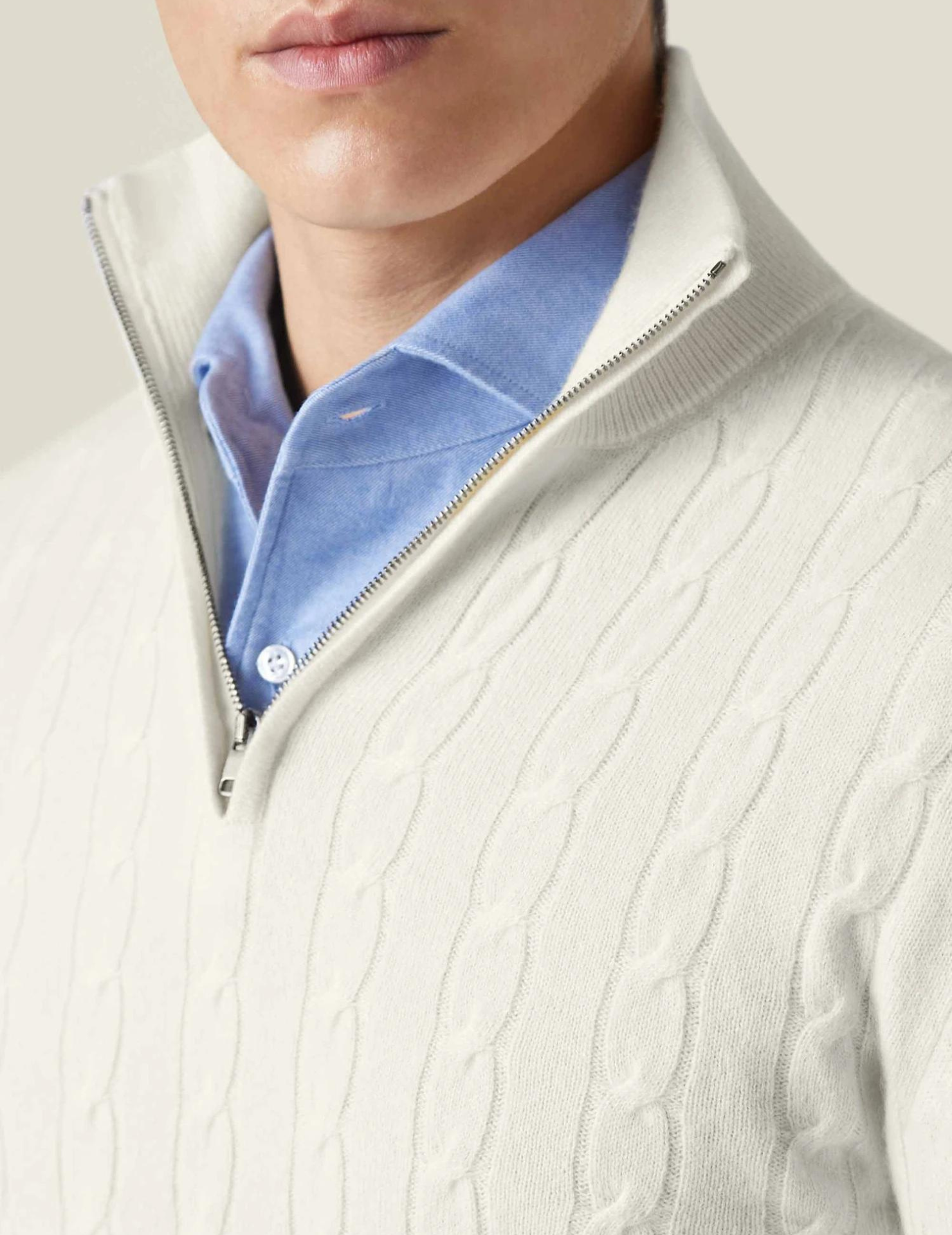 Men's Cable Knit Sweater with Zipper – Classic Style and Modern Comfort