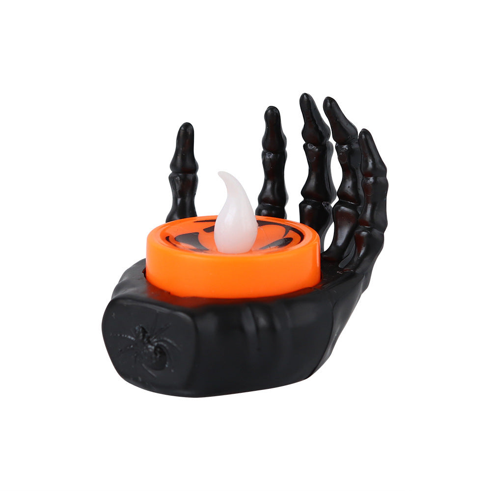 Halloween Ambient Lighting Skeleton Hand Decoration – LED Candle for Party and Spooky Decor