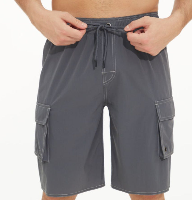 Isaac – Solid Color Beach Shorts for Men