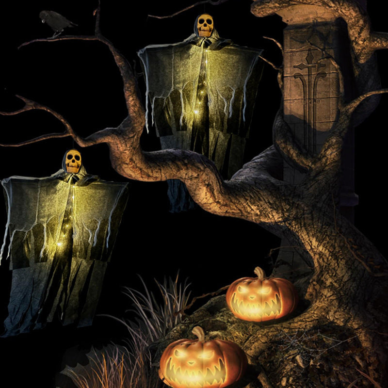 Halloween Hanging Ghost Decoration with LED Lighting - Spooky Garden and Party Decoration