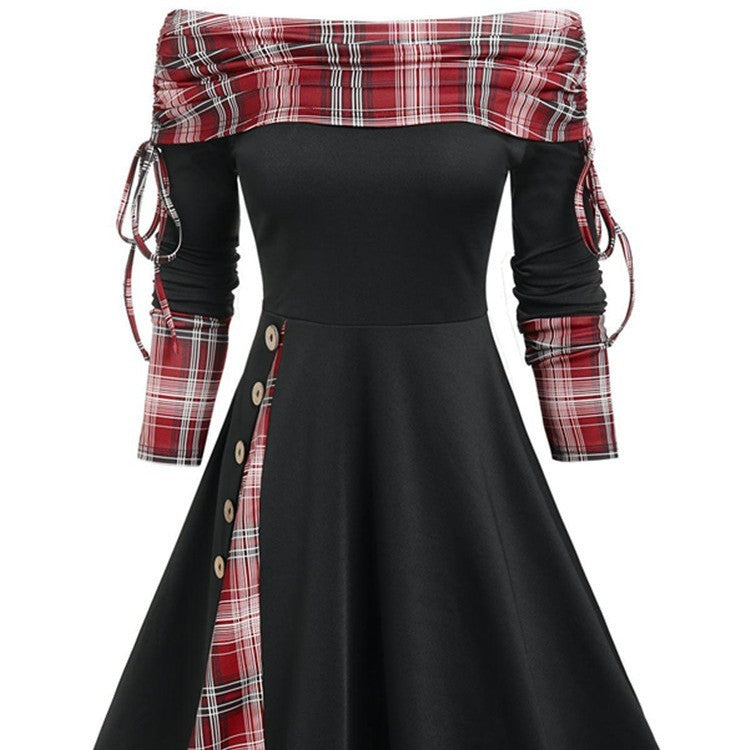 Michelle – Elegant Swing Dress with One Shoulder