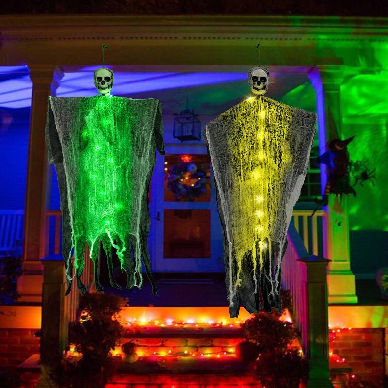 Halloween Hanging Ghost Decoration with LED Lighting - Spooky Garden and Party Decoration