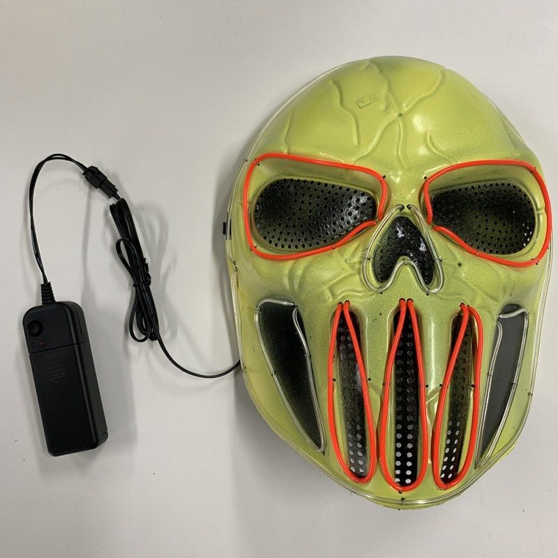 Halloween LED Mask for Adults – Glowing Party Mask for Costume Parties, Trick-or-Treat, and Decoration