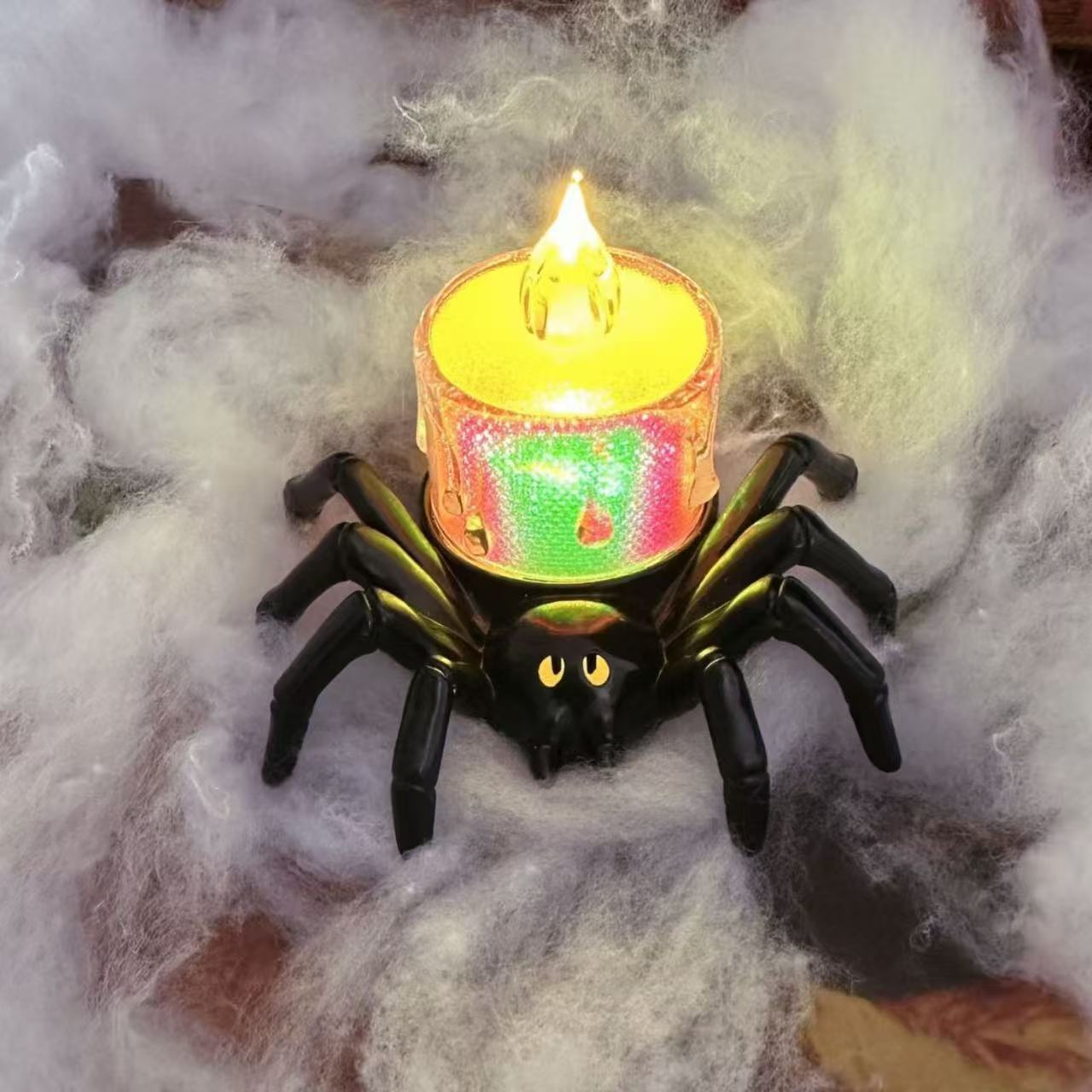 Halloween Spider Candle Lamp – Decoration for Party, Trick-or-Treat & Creepy Atmosphere