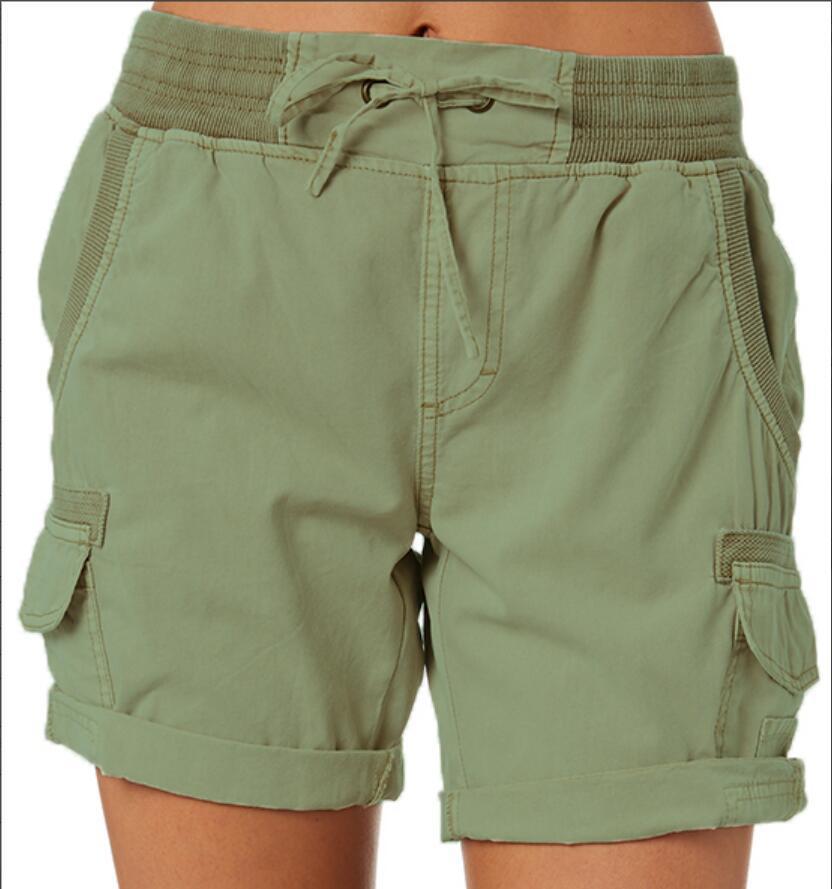 Women's Cargo Shorts with Comfortable Waistband and Pockets