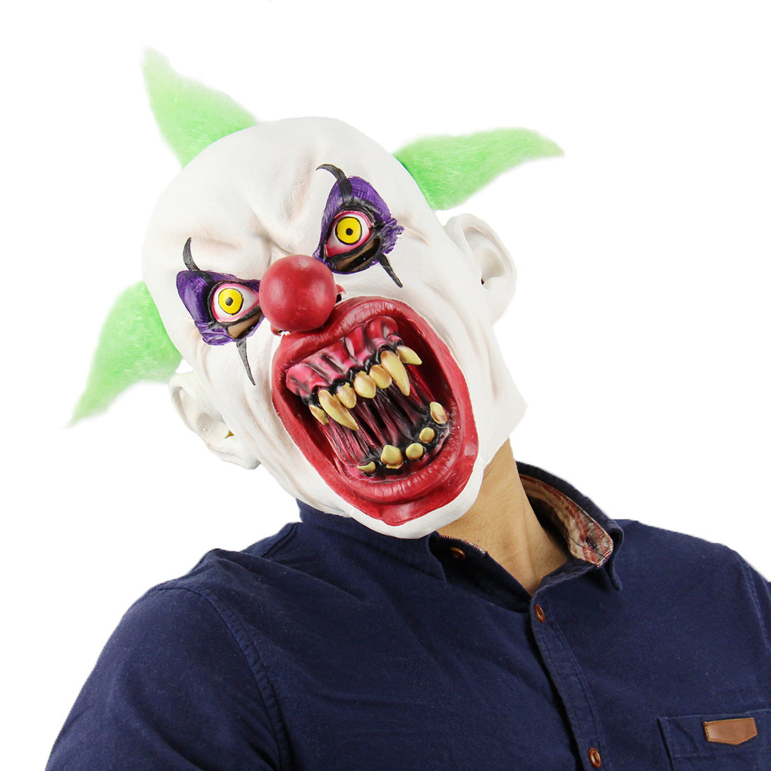 Halloween Mask for Adults – Creepy Demon with Vampire Teeth – Perfect for Halloween Party, Costume Party and Trick-or-Treat