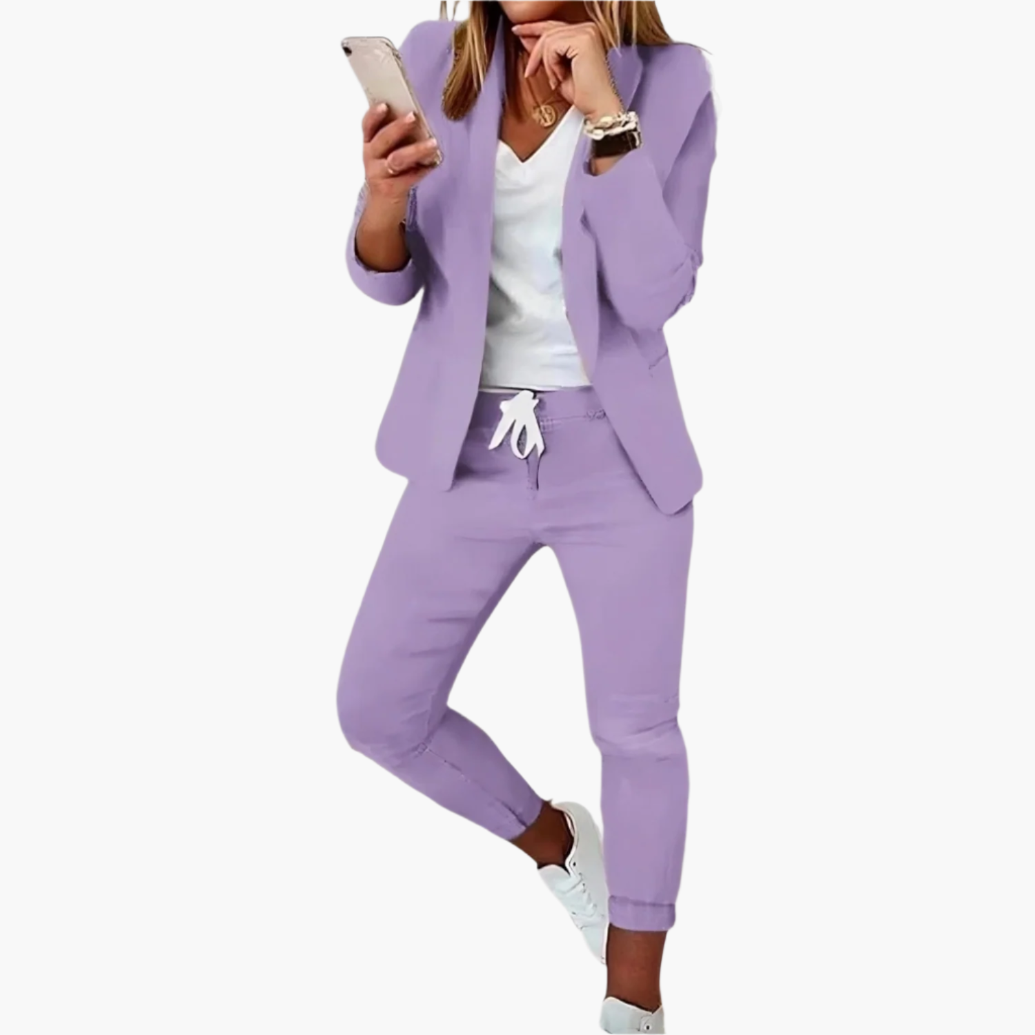 Women's Two-Piece Suit in Sporty-Chic Style