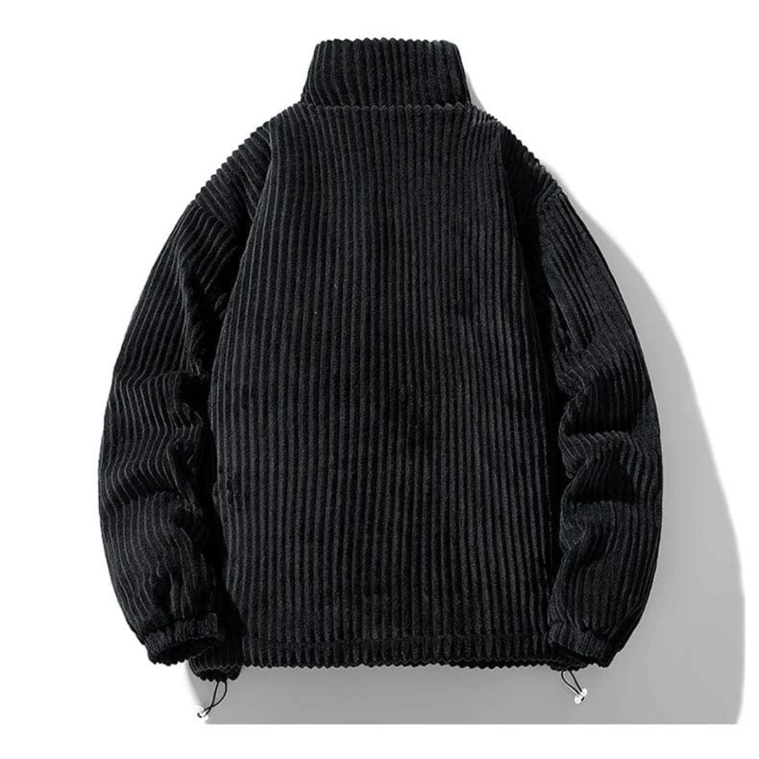Men's Corduroy Winter Jacket, Casual Ribbed, Comfortable and Warm