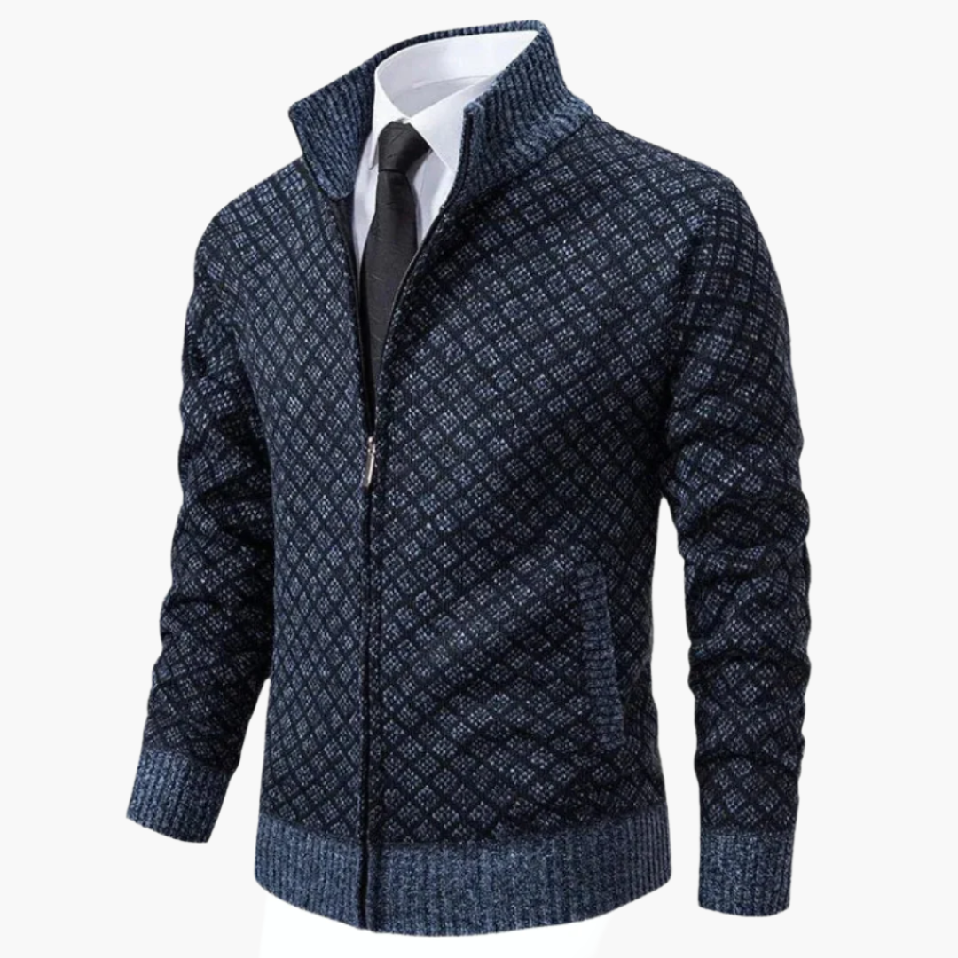 Men's Knitted Jackets Business Casual Geometric Design