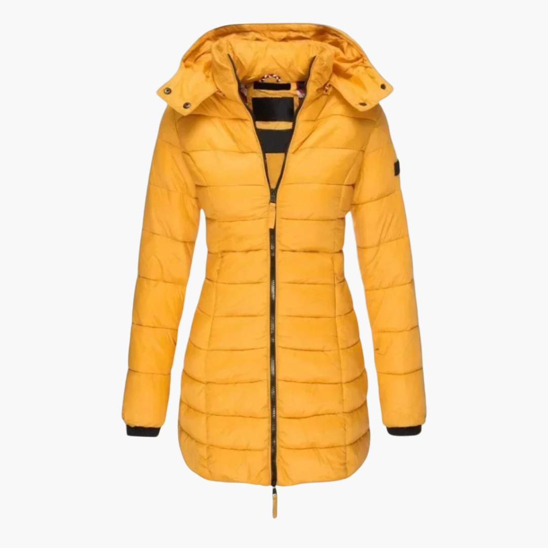 Women's Padded Winter Coat – Elegant Long Coat for Cold Days and Daily Use