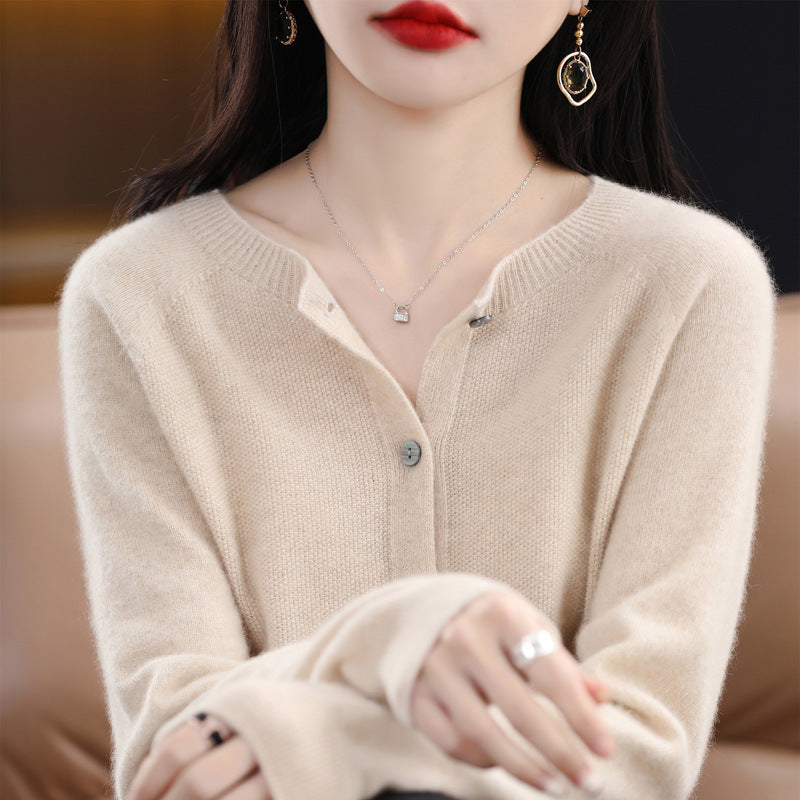 Women's V-neck Knitted Vest – Elegant Casual Knitted Cardigan for Daily Use