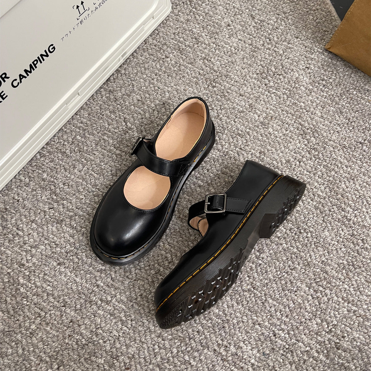 Girls Classic Mary Jane Shoes with Buckle – Comfortable Retro School Style