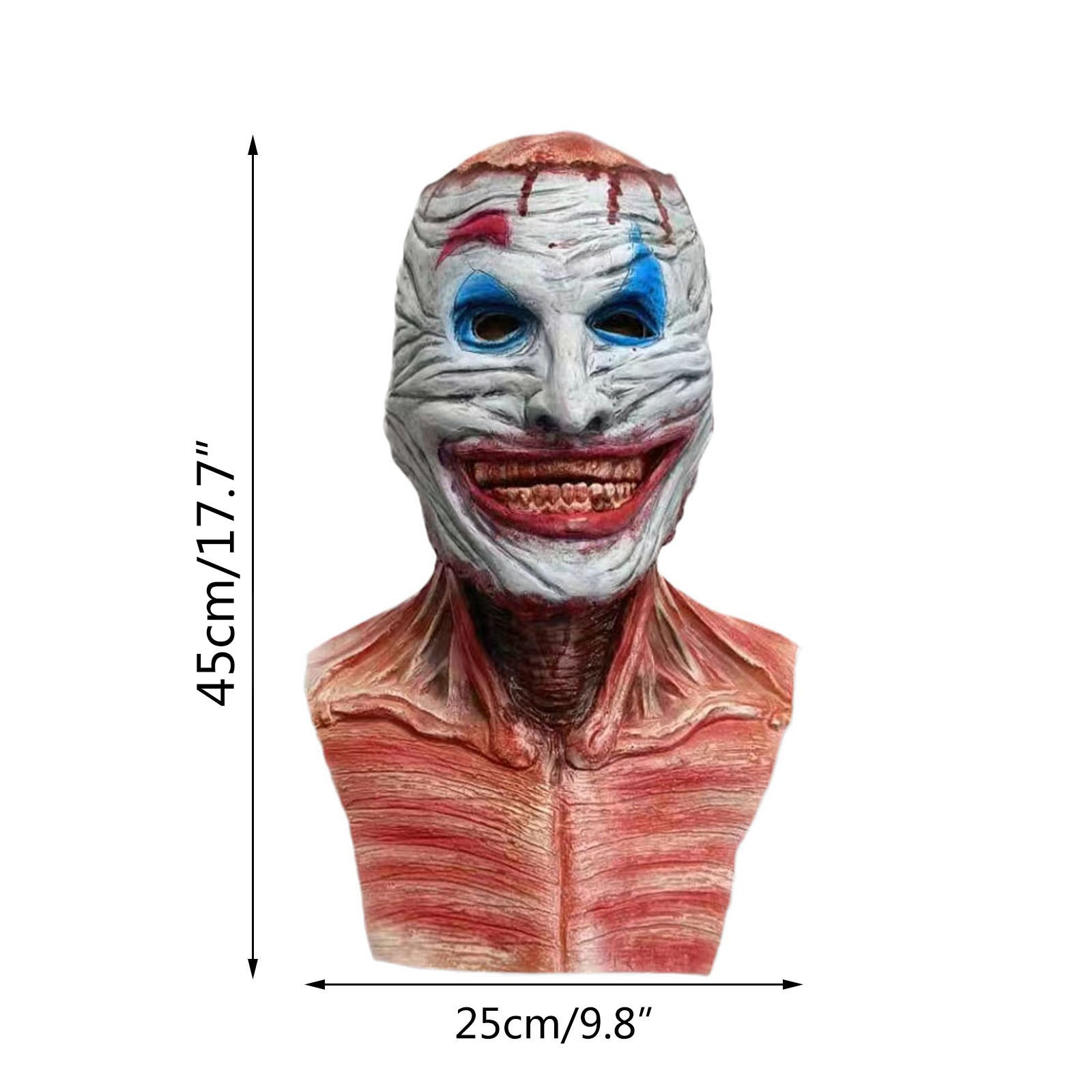 Halloween Creepy Clown Mask Headgear for Adults – Latex Horror Costume Accessory