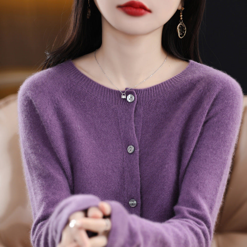 Women's V-neck Knitted Vest – Elegant Casual Knitted Cardigan for Daily Use