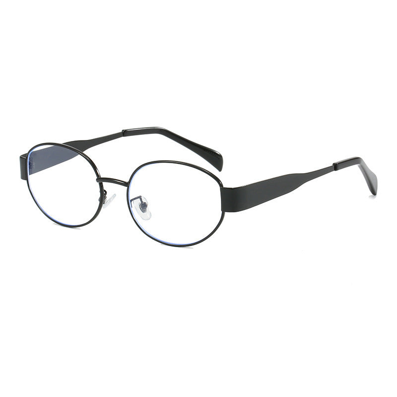 Pamela – Retro Oval Sunglasses with Metal Frame
