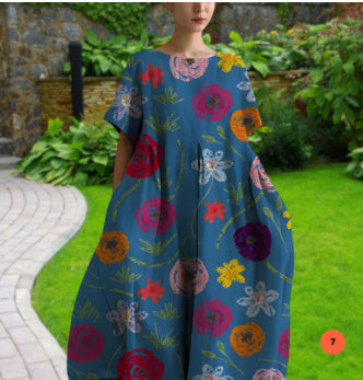 Jessica – 3D Printed Cotton-like Casual Fashion Dress