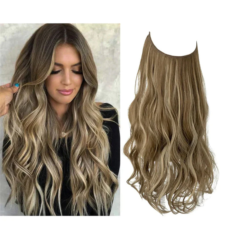 Naturally Looking Women's Wig with Loose Curls and Layered Halo Style