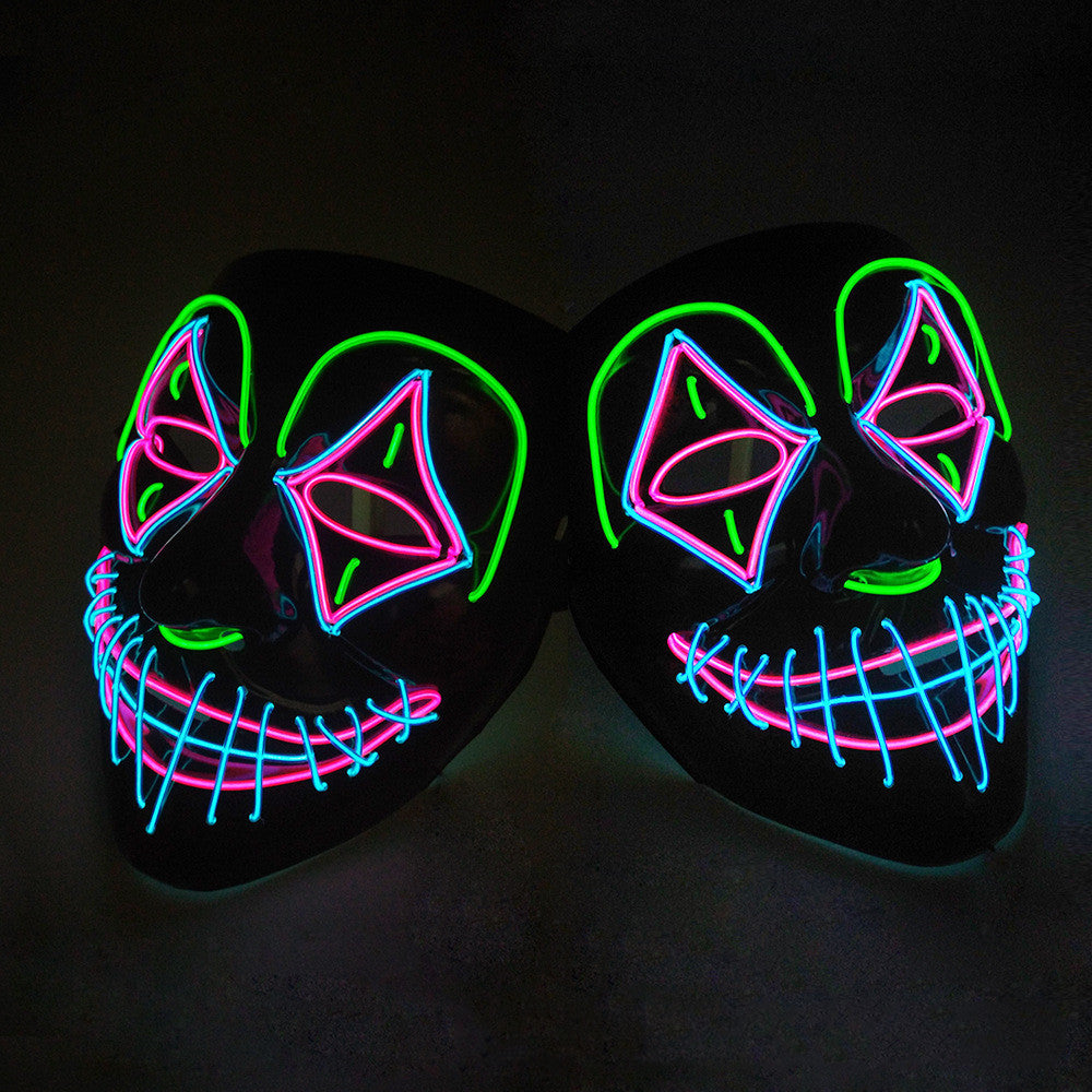 Halloween LED Light Effect Mask for Adults – Glowing Party and Cosplay Mask