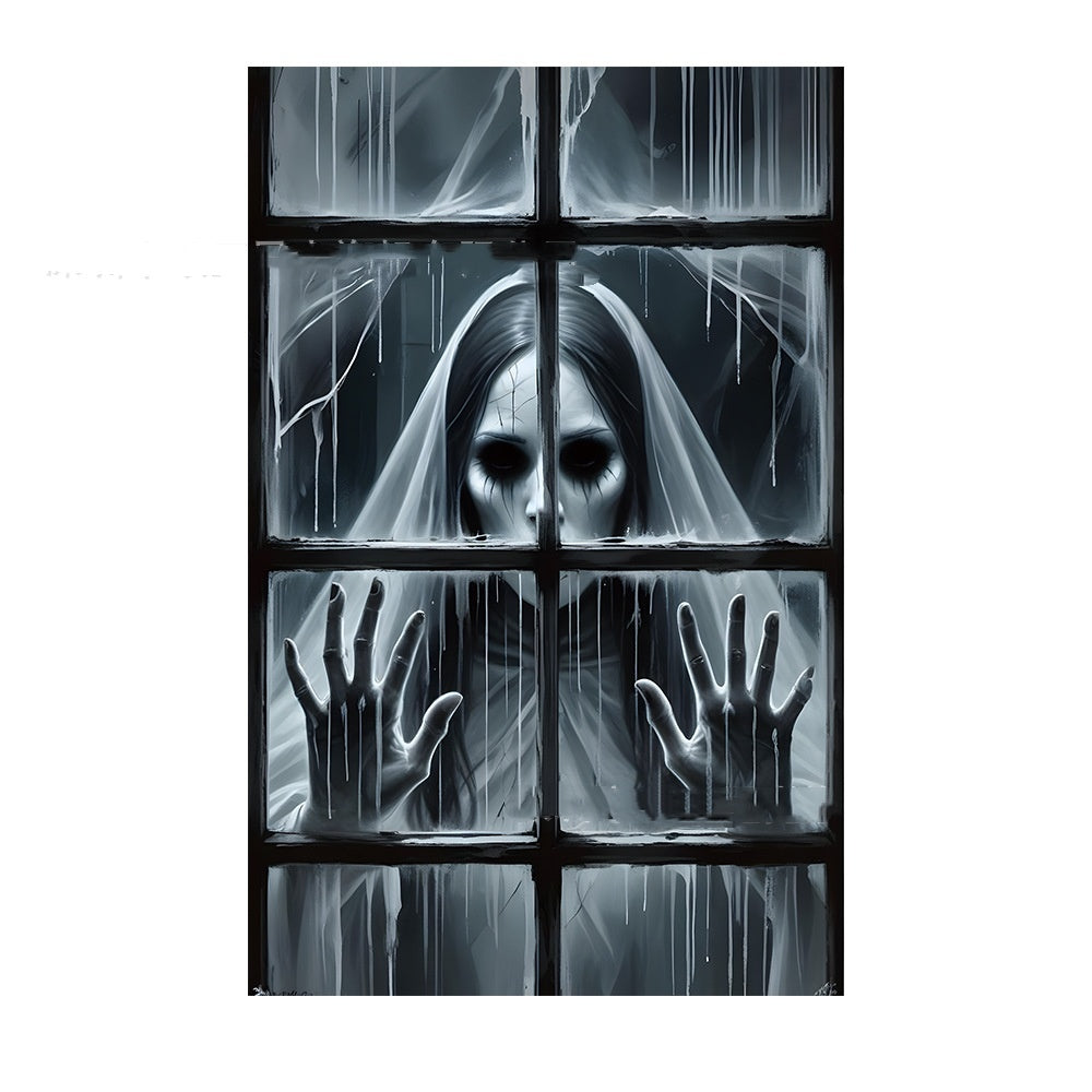 Halloween Window Decoration Spooky Nun – Creepy Decoration for Party & Trick-or-Treat