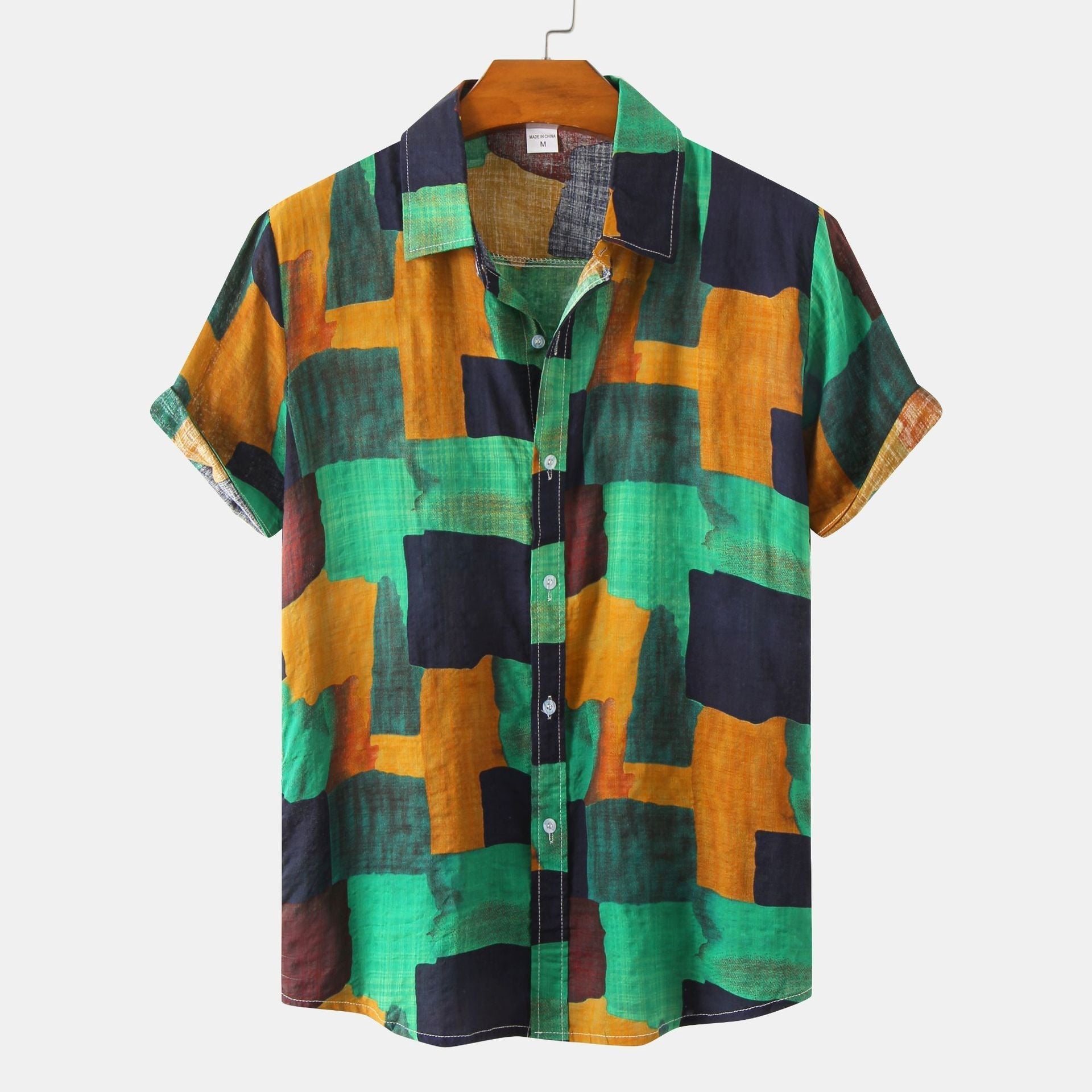 Men's Short Sleeve Shirt with Floral Print – Casual Style for Summer and Vacation