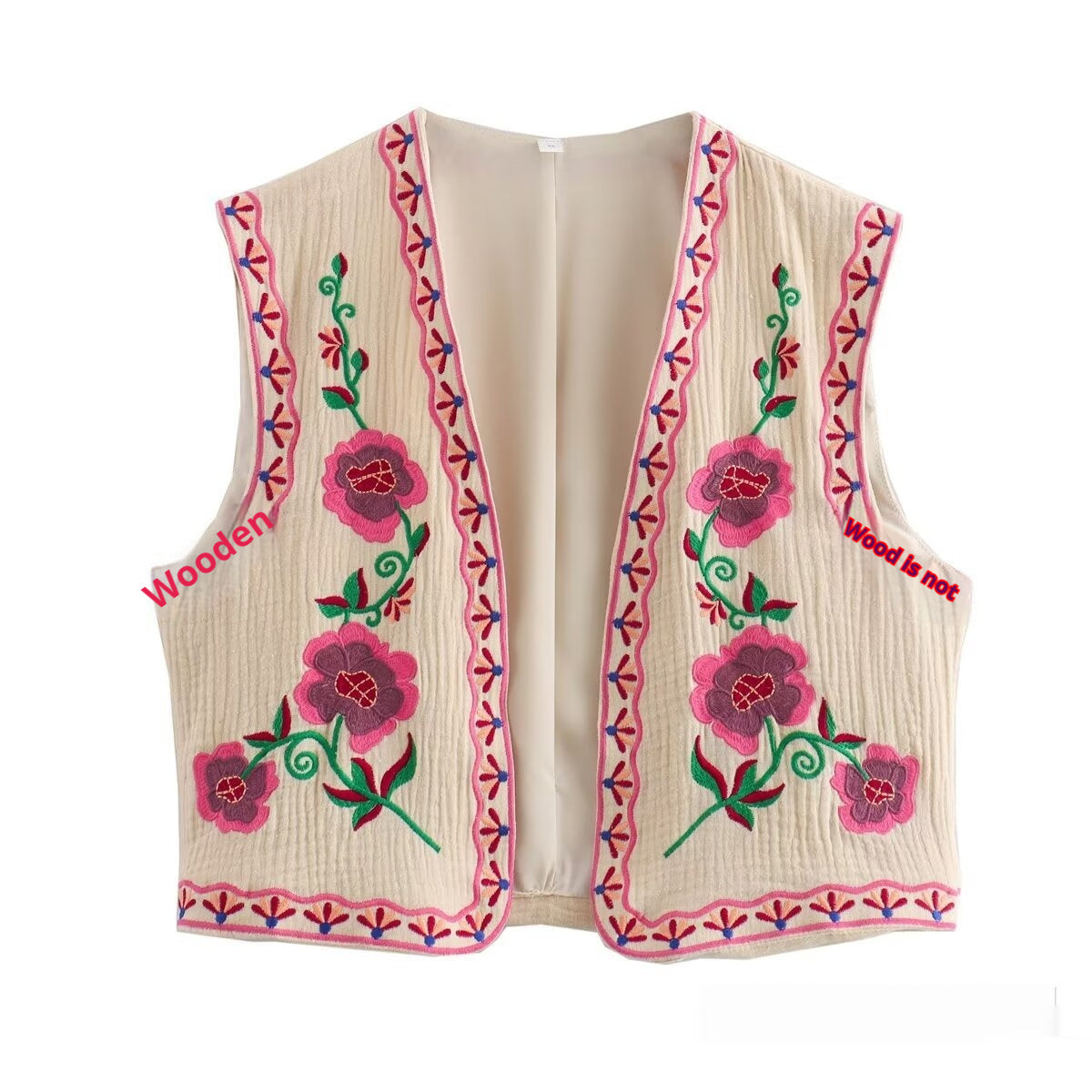 Phoebe – Fashionable Female Vest with Two-tone Embroidery