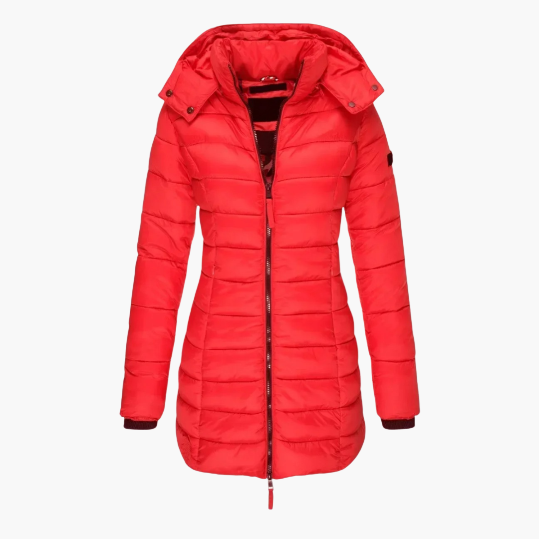 Women's Padded Winter Coat – Elegant Long Coat for Cold Days and Daily Use