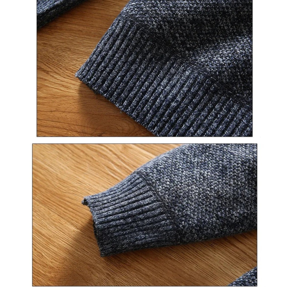Men's Knitted Half-Zip Sweater for Casual and Business Looks