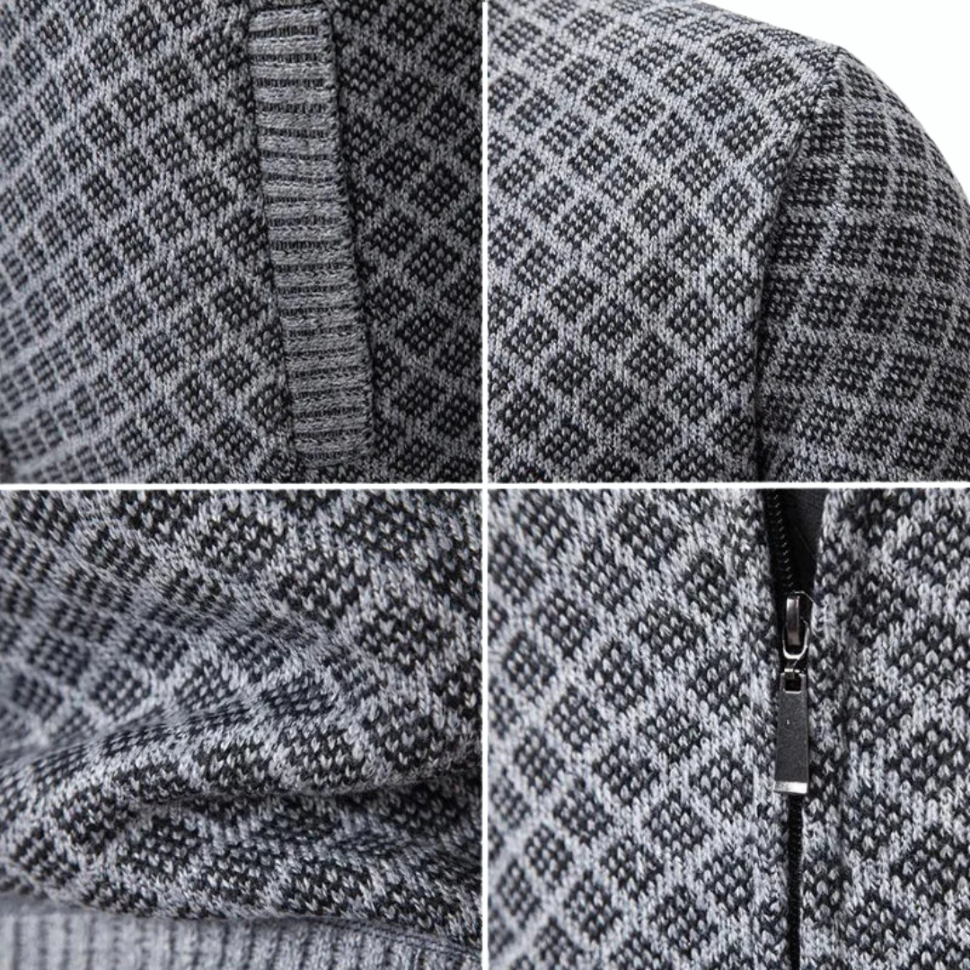 Men's Knitted Jackets Business Casual Geometric Design