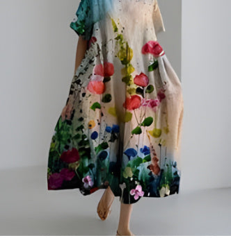 Jessica – 3D Printed Cotton-like Casual Fashion Dress