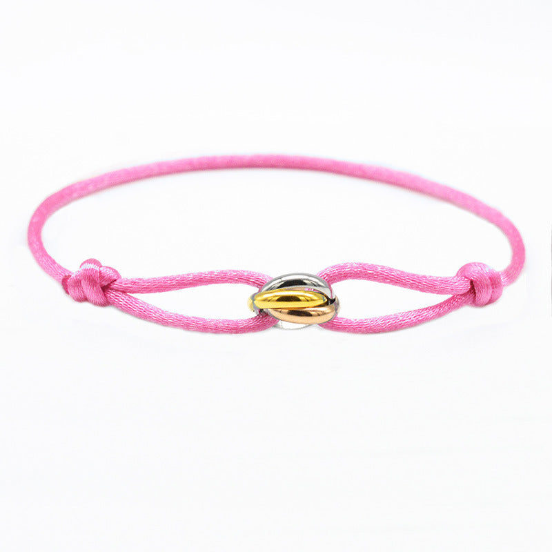 Ladies bracelet with adjustable cord and elegant decorative knot – stylish women's bracelet