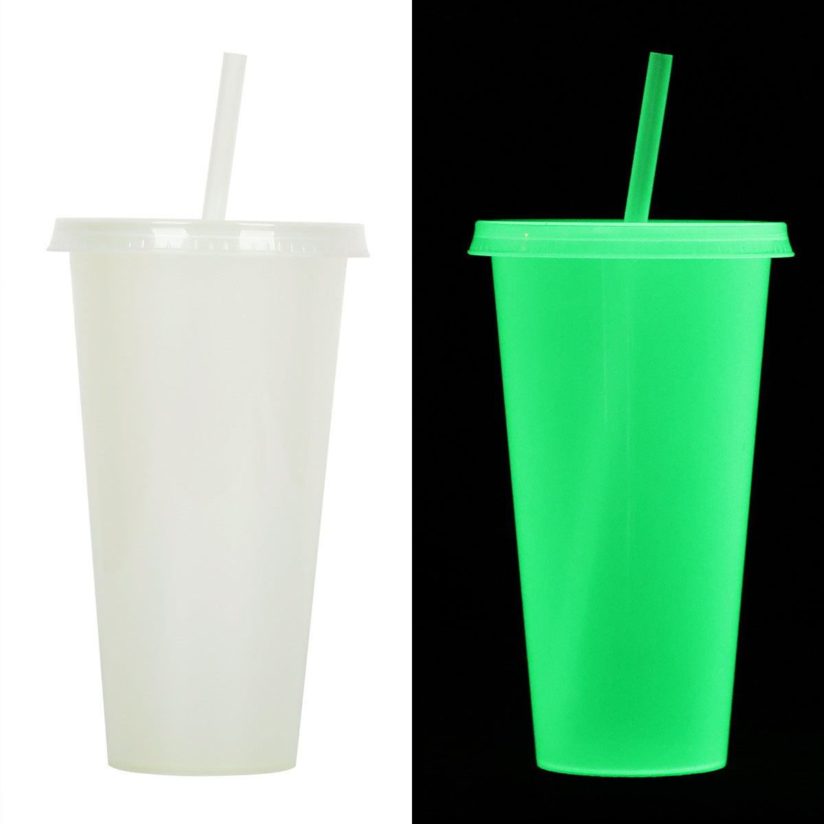 Halloween Glow in the Dark Drink Cups with Straw – Perfect for Party Decoration & Spooky Drinks