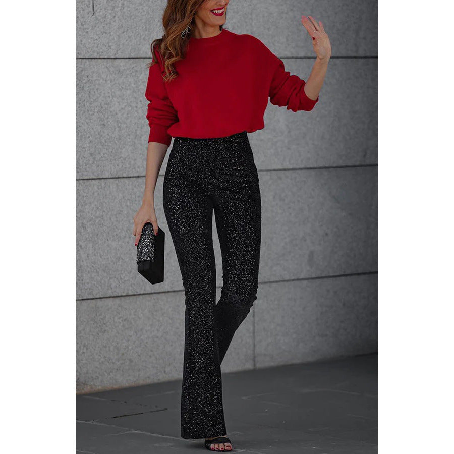 Tara – Sequin Clothing with Elastic Waist and Flared Legs