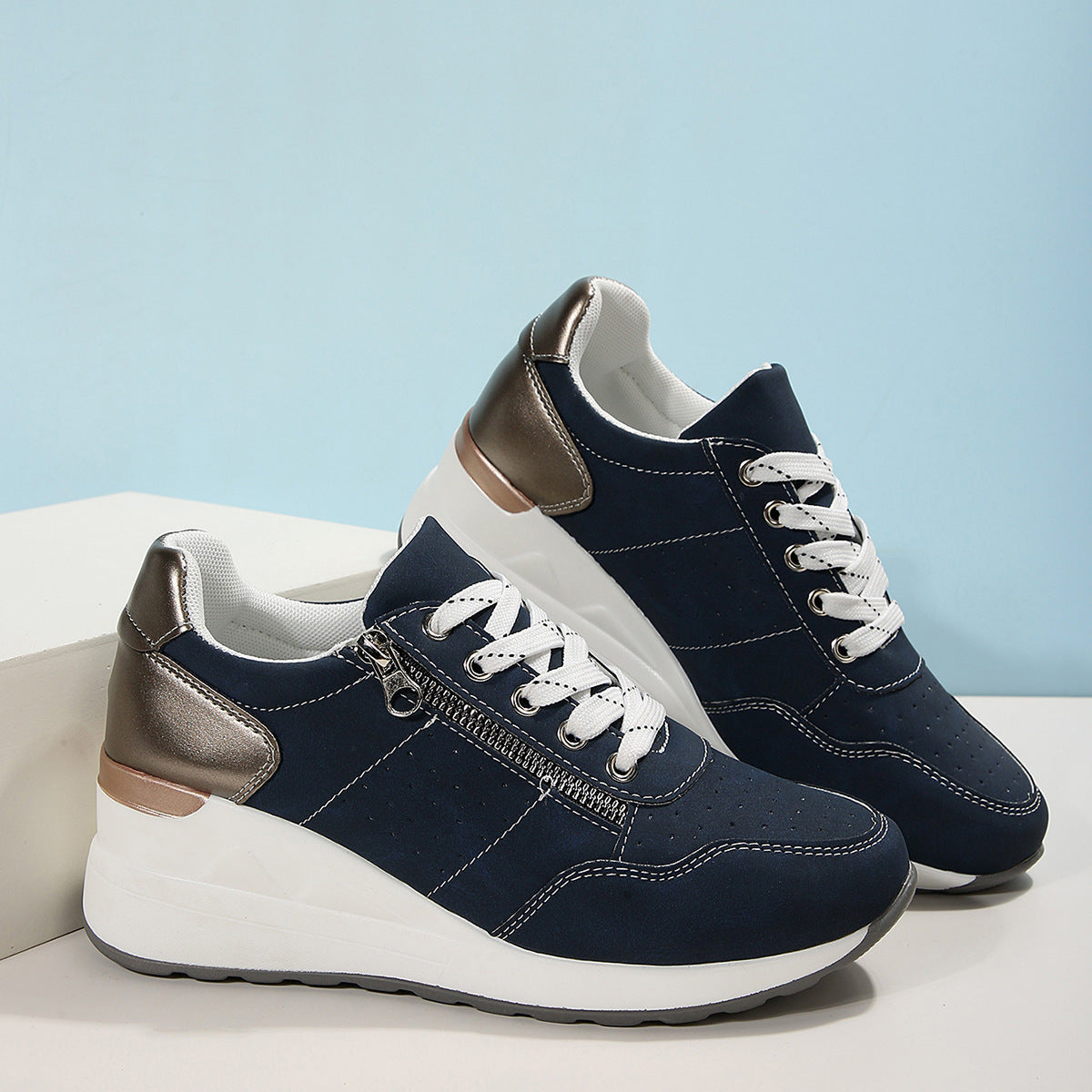 Jessica – Fashionable Lace-up Shoes for Women with Comfortable Thick Sole