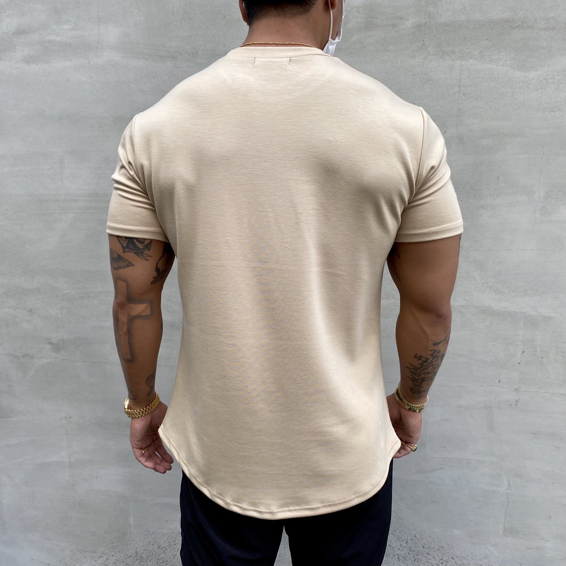 Steven – American Slim Fit Muscle T-shirt with Round Hem and Short Sleeves