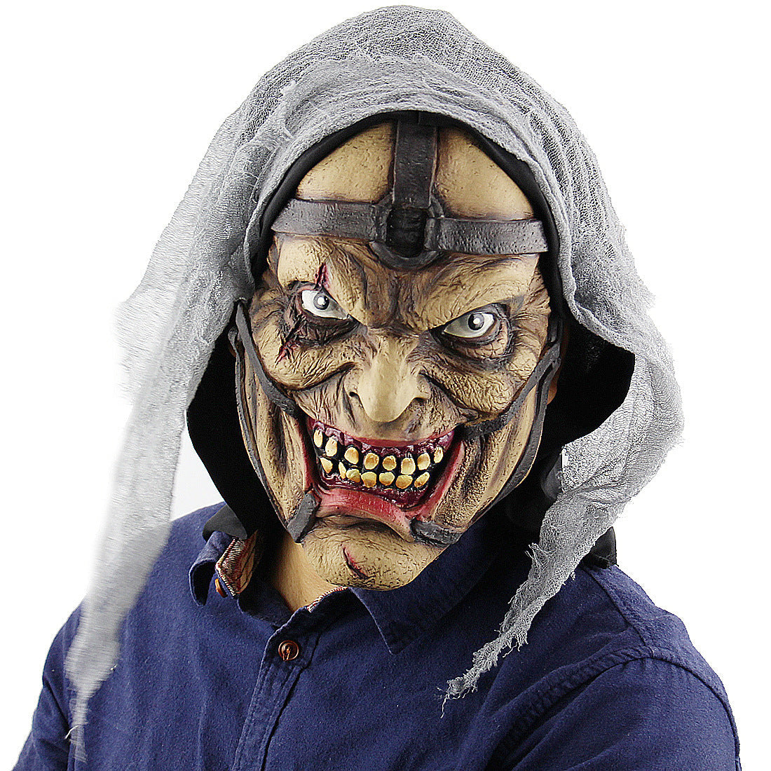 Halloween Mask for Adults – Creepy Demon with Vampire Teeth – Perfect for Halloween Party, Costume Party and Trick-or-Treat