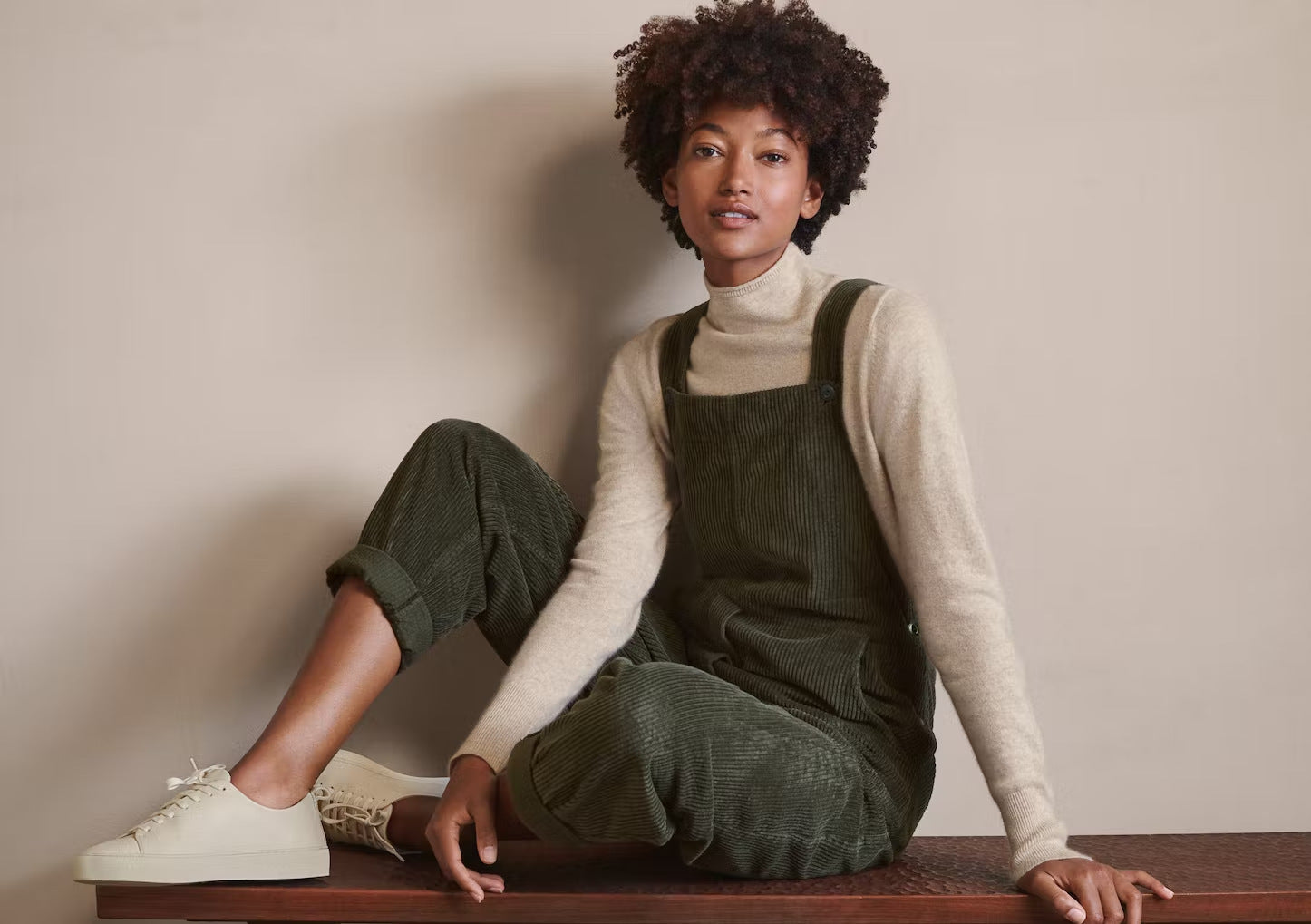 Marie – Corduroy Overalls with Buttons and Pockets
