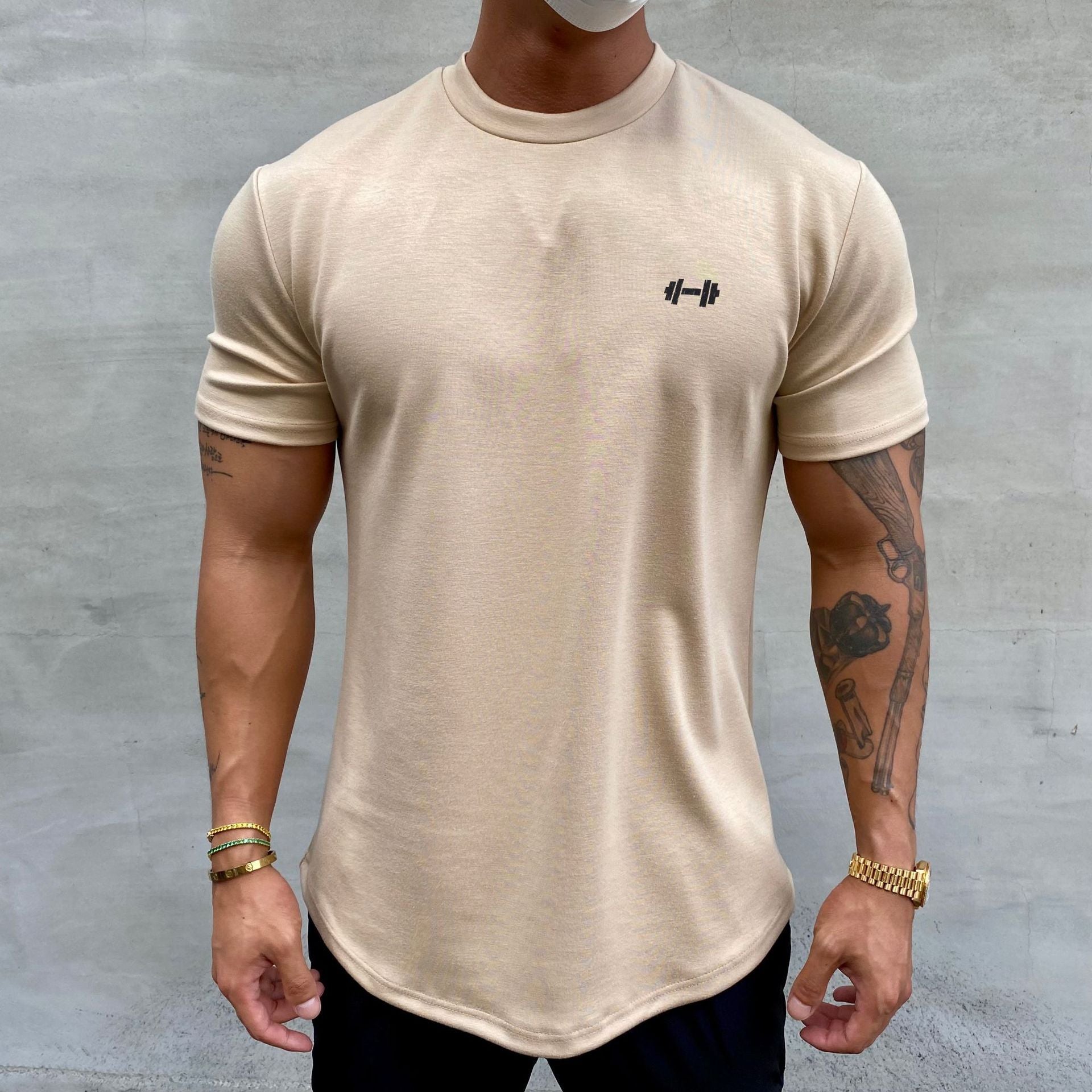 Steven – American Slim Fit Muscle T-shirt with Round Hem and Short Sleeves