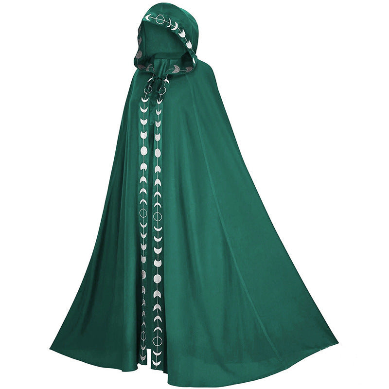 Halloween Unisex Magic Cloak with Moon Pattern - Costume for Party & Dressing Up