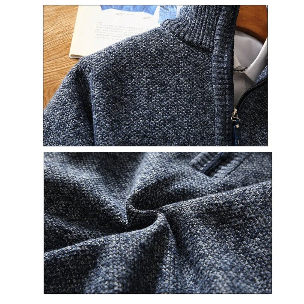 Men's Knitted Half-Zip Sweater for Casual and Business Looks