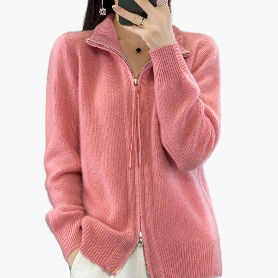 Women's Luxury Knitted Cardigan with Zipper – Stylish and Comfortable for Every Occasion